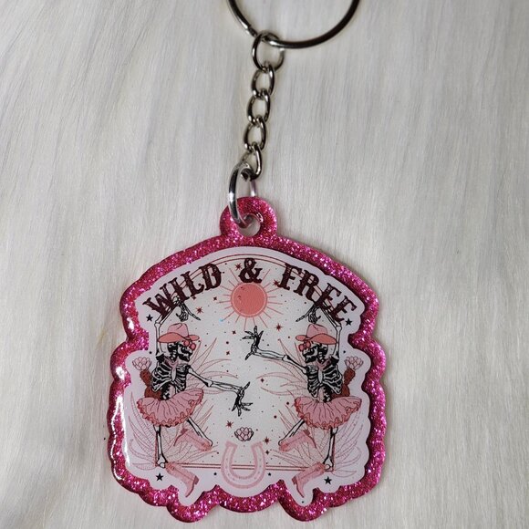 Wild and Free Skeleton Keychain - Picture 1 of 2
